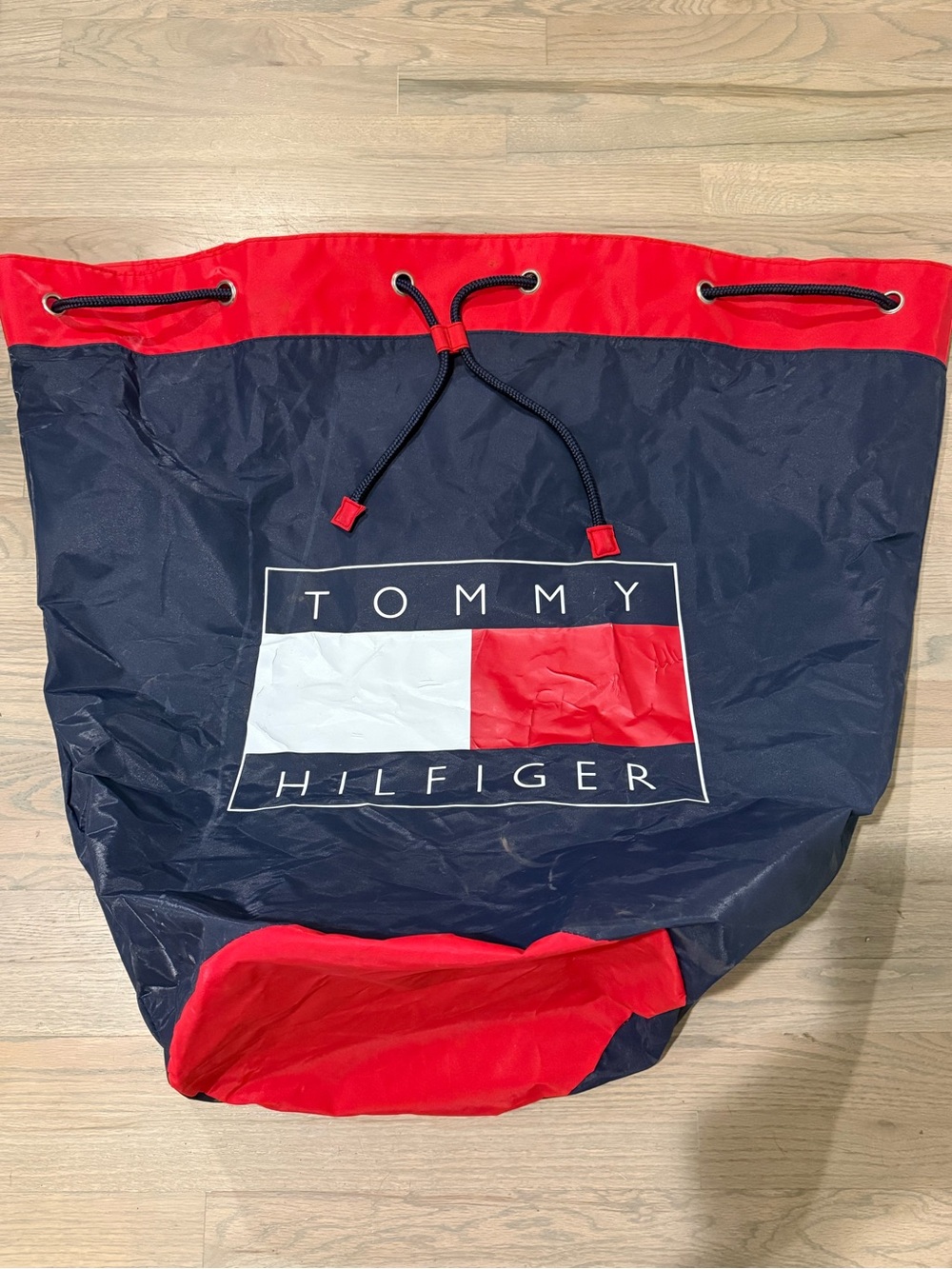 Rare Vintage Tommy Hilfiger Bucket Bag Large Cinch Knapsack